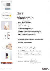 Gira Systemintegration Stiebel Eltron Wärmepumpe